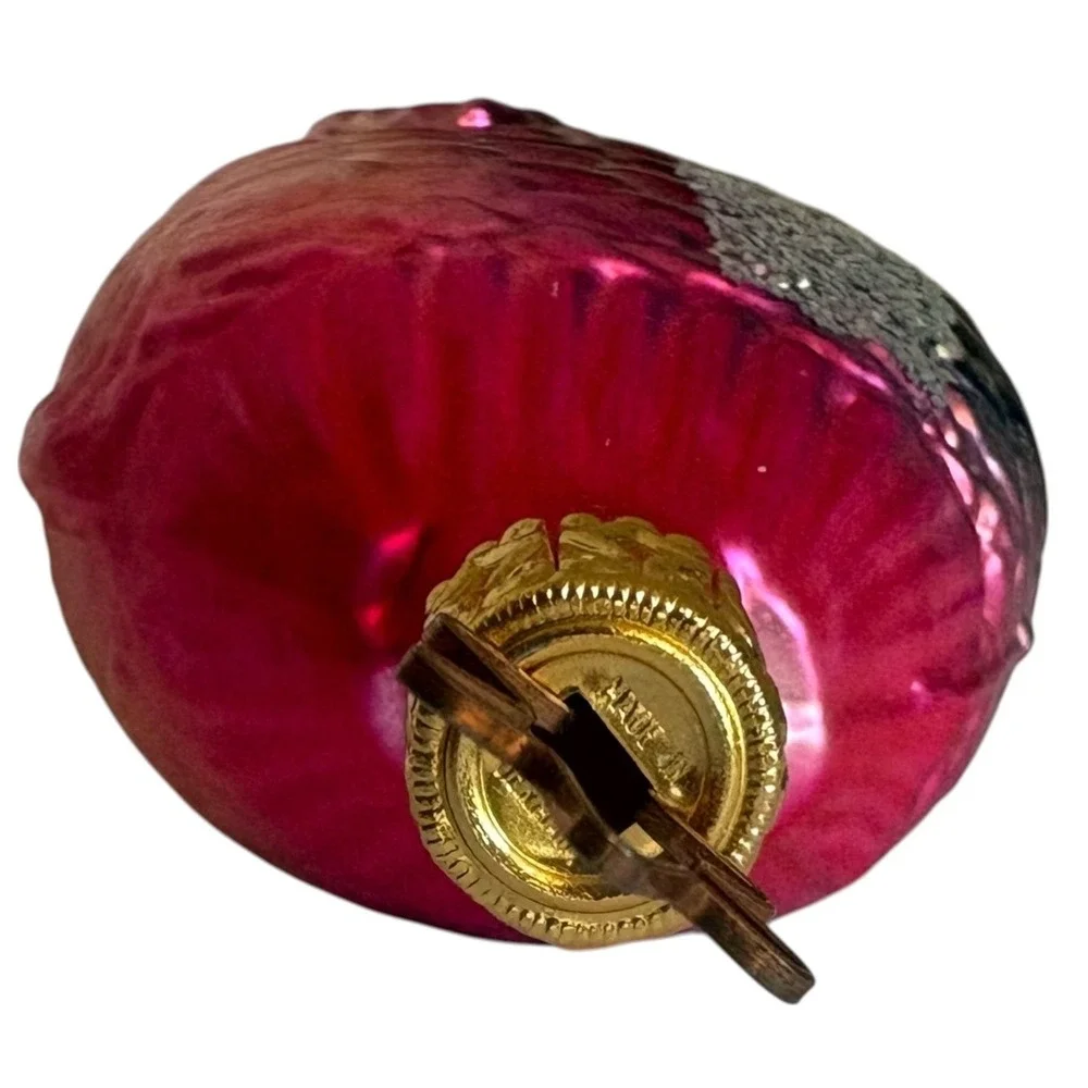 Vintage Pink Glass Fish Christmas Ornament Made in Germany Glitter Koi Carp 4in